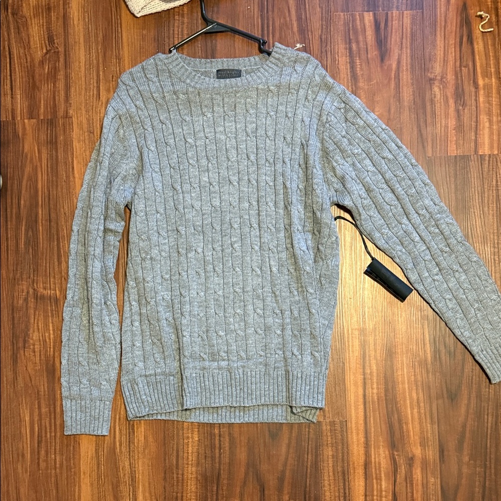 Gray Cable Knit Sweater